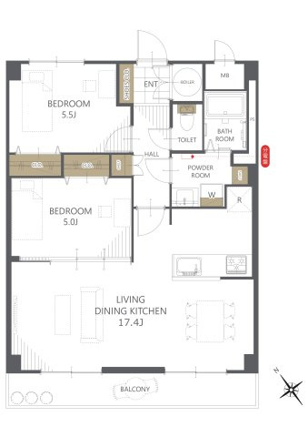 【間取り】コープ野村万代 