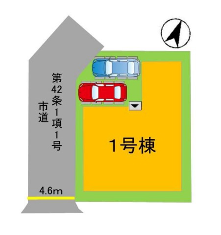 【区画図】 | 糸島市板持1期・平屋　1号棟（全1棟）【仲介手数料無料・0円】 | 区画図です。1号棟