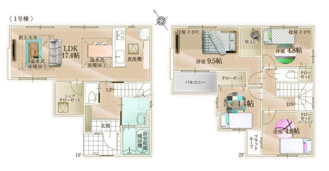 横浜市泉区中田南５丁目 新築戸建て【仲介手数料無料】カースペース2台の間取り
