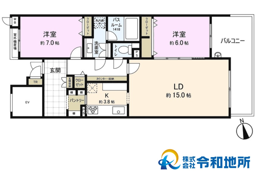 パシフィックガーデン茅ヶ崎A棟の間取り