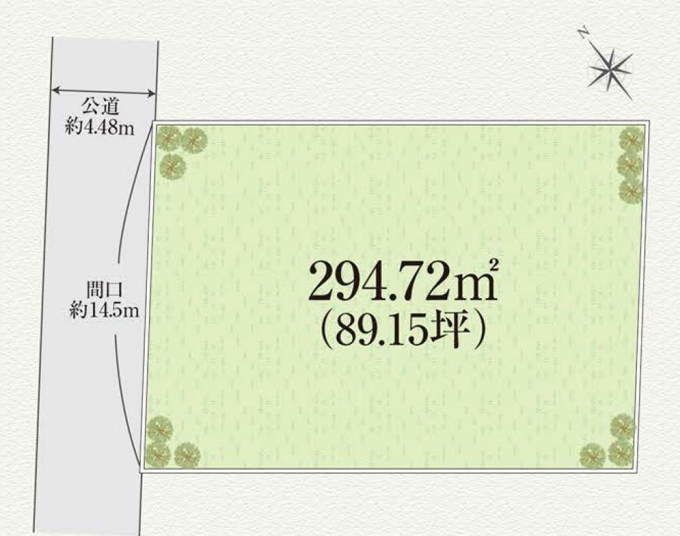 海見え！ 由比ヶ浜海岸まで徒歩4分　更地の土地図|土地図