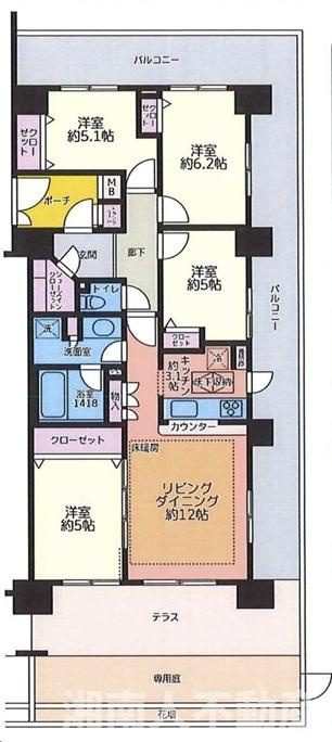 エスタテラ湘南台マウンテンビューの間取り