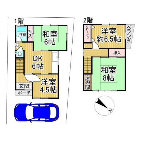 堺市中区土師町3丁目戸建の間取り