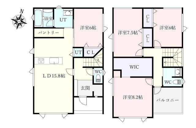 桔梗３丁目中古住宅の間取り