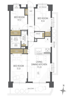 【間取り】シャルムコート東村山美住町 