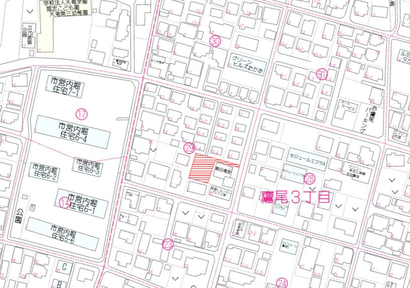 都城市鷹尾３丁目の売地の土地図