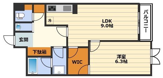 カプリース茶屋町東の間取り