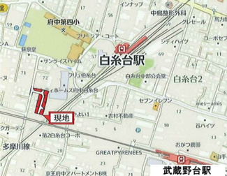 【地図】 | 府中市白糸台1-74-9付近