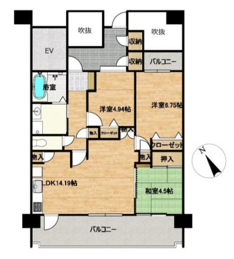 【間取り】 | シャトレ愛松鵜沼Ⅱ