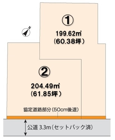 【区画図】 | 鴻巣市本町３丁目　新築住宅全２棟 | 駅までも徒歩６分の距離が魅力♪