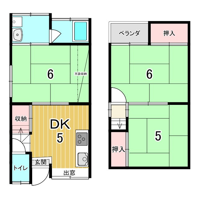 京都市左京区一乗寺里ノ西町　中古一戸建の間取り