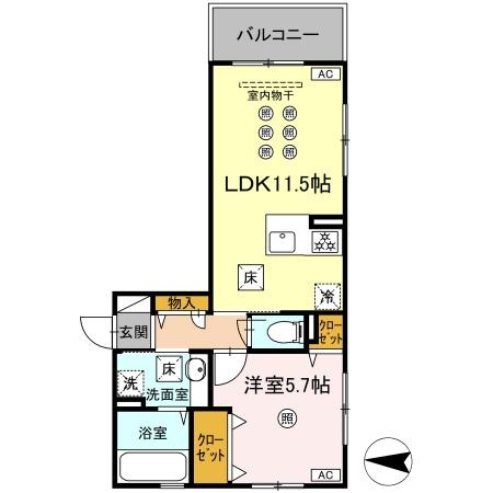 アクアフェリーチェB棟の間取り