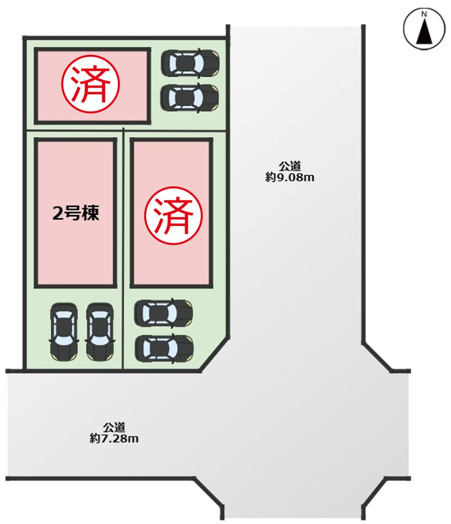 KIS熱田区五番町2期｜名古屋市の戸建ならホームアップの区画図