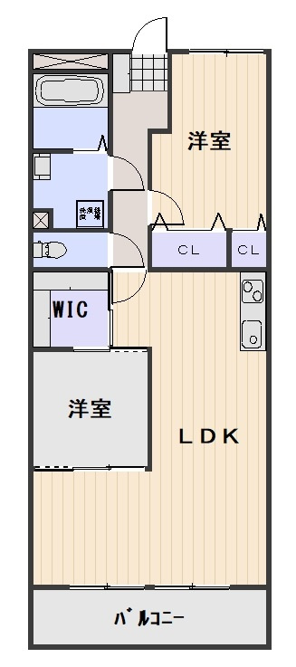 岡山スタービルの間取り|※間取り反転タイプ