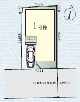 平塚市老松町1期　新築戸建　全1棟1号棟の区画図