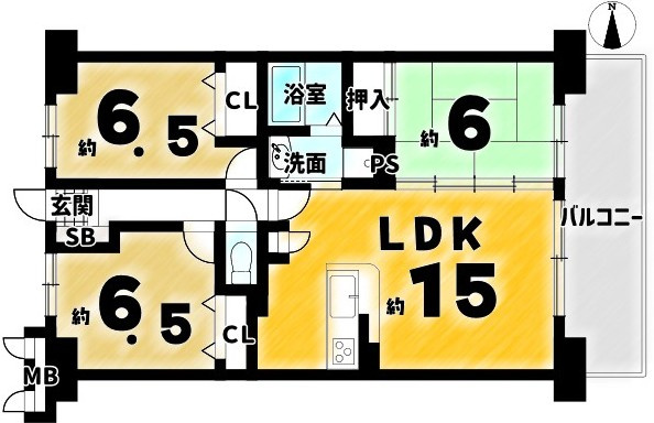ライオンズマンション伏見の間取り