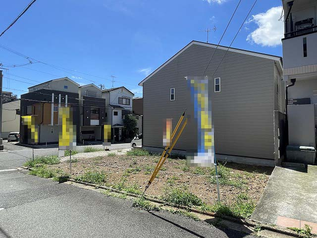 紫竹牛若町 新築戸建 1号地の前面道路含む現地写真