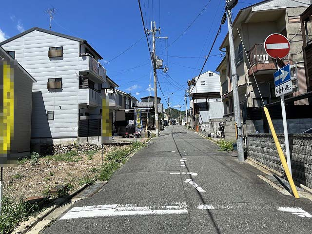 紫竹牛若町 新築戸建 1号地の前面道路含む現地写真
