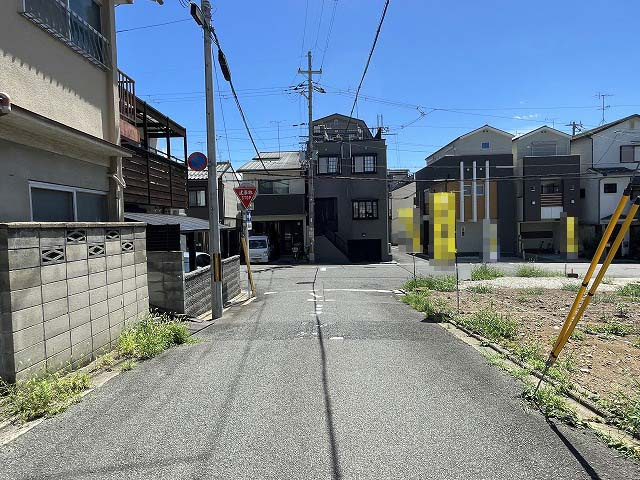 紫竹牛若町 新築戸建 1号地の前面道路含む現地写真
