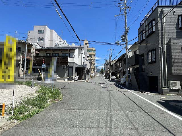 紫竹牛若町 新築戸建 2号地の前面道路含む現地写真