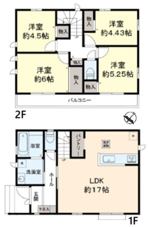 【間取り】 | 【仲介手数料無料！！】府中市四谷4丁目　新築戸建て（全8棟）D号棟　4390万円 | D号棟　4LDK車庫2台　建物：87.77㎡　