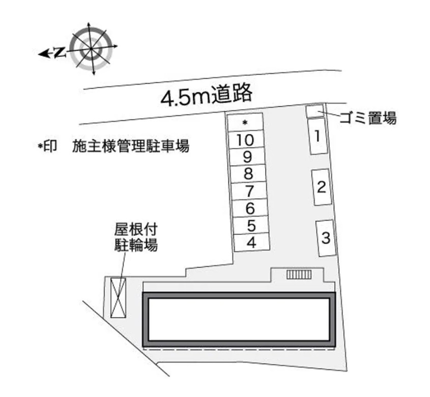 レオパレス外環富田林Ⅱの駐車場