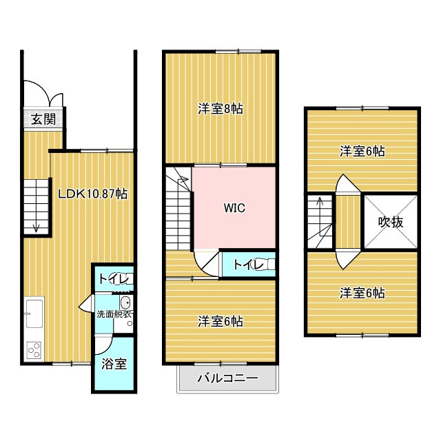 京都市左京区一乗寺払殿町　中古一戸建の間取り