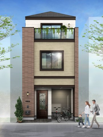 板橋区板橋3丁目　建築条件付き売地の外観パース|参考プラン外観パース

現地ご見学希望・資料請求などお気軽にお問い合わせ下さい！
03-5990-5201