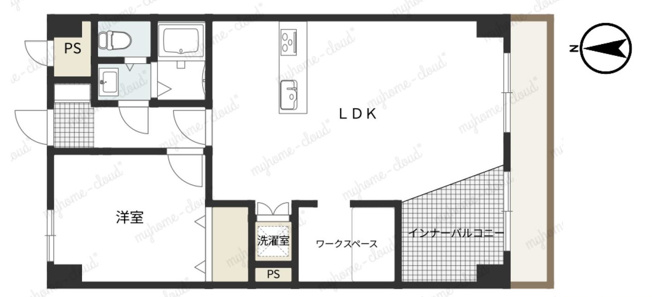 【間取り】 | エンゼルハイム金沢八景 | 1SLDKは、サービスルーム、居室、リビングダイニングキッチンを備え、収納や趣味の空間を確保できますよ。リビングでゆったり過ごしたり、個室で休んだりと、メリハリのある生活を送りたい方におすすめですね。