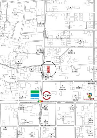 2区画分譲地　那加前洞新町4丁目　A区画の地図
