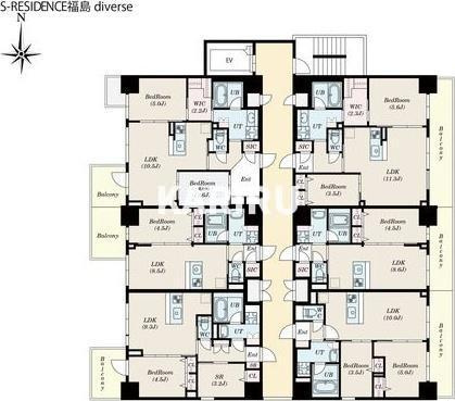 S-RESIDENCE福島diverseの区画図