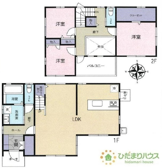 【間取り】 | 龍ケ崎市藤ケ丘6丁目　中古戸建 | リビング階段は、家族が自然と顔を合わせられるので、コミュニケーションUP！！