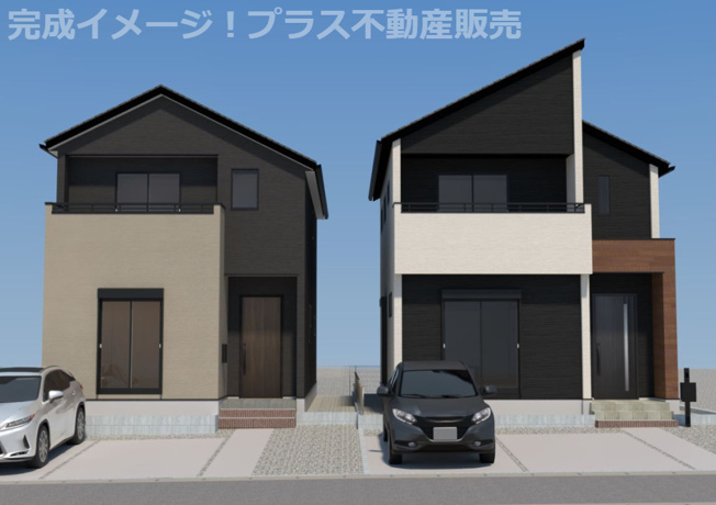 【外観】 | 福岡市城南区堤1丁目3期　2号棟（全2棟）【仲介手数料無料・0円】 | 完成イメージの外観パースです。