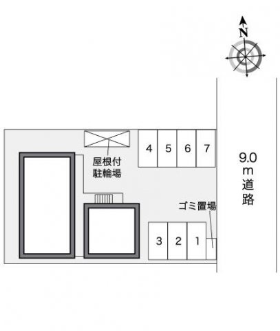 レオパレスフラワーヒルⅡの駐車場
