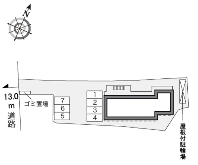 レオパレス外環富田林の駐車場