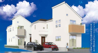 【外観パース】 | 本パースは、イメージ図につき、風景、建物、植栽などについては施工後の現物との差異が生じます
つきまして本パースによって生じたいかなる損害については一切責任を負いません