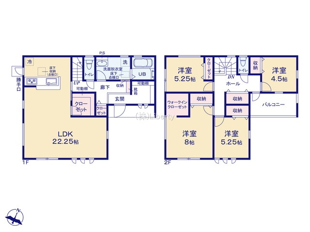 水戸市見川12期　新築戸建　1号棟の区画図