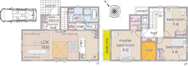 新築分譲［ミラクラス磯辺］の間取り|【B号棟】間取り:３LDK　土地面積:１００．１７m2　建物面積:９５．２２m2