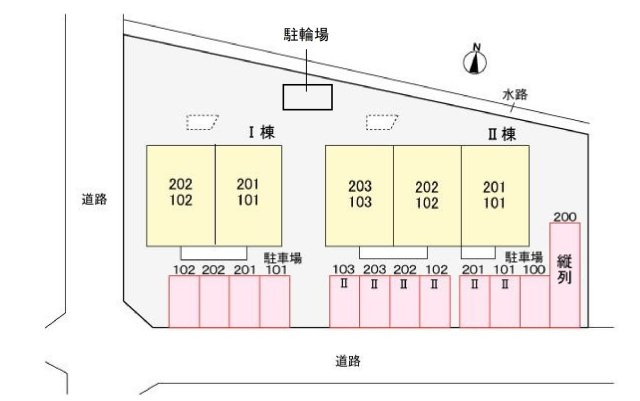エルディム枝川Ⅱの区画図|駐車場