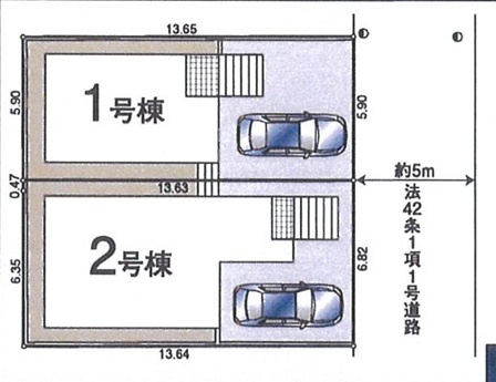 仲介手数料無料CRADLE GARDEN 入間市高倉第20　全２棟の区画図