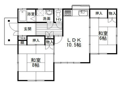 茂原市千町　平家中古戸建の間取り|図面と現況に相違がある場合、現況を優先致します。