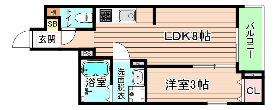大阪市都島区都島北通２丁目の賃貸マンションの間取り