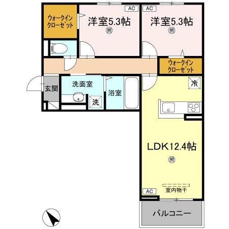 サンセール問屋町Ⅱの間取り