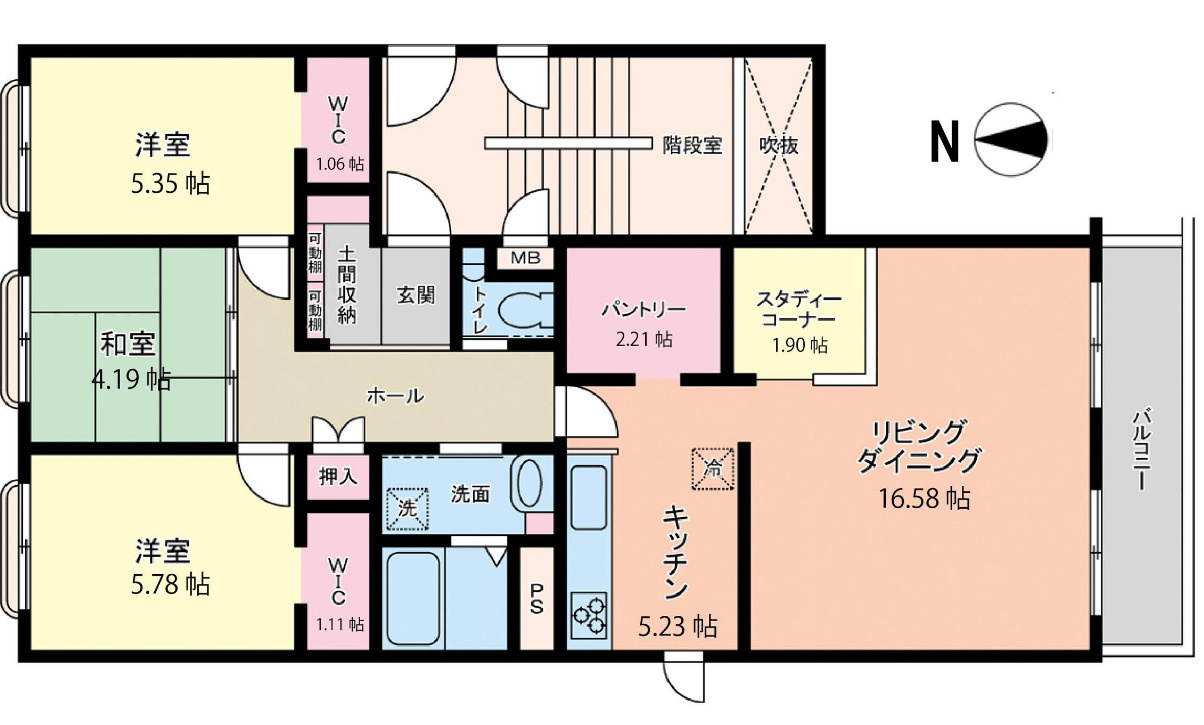 長丘西公園ハウスの間取り|長丘西公園ハウス（3LDK）