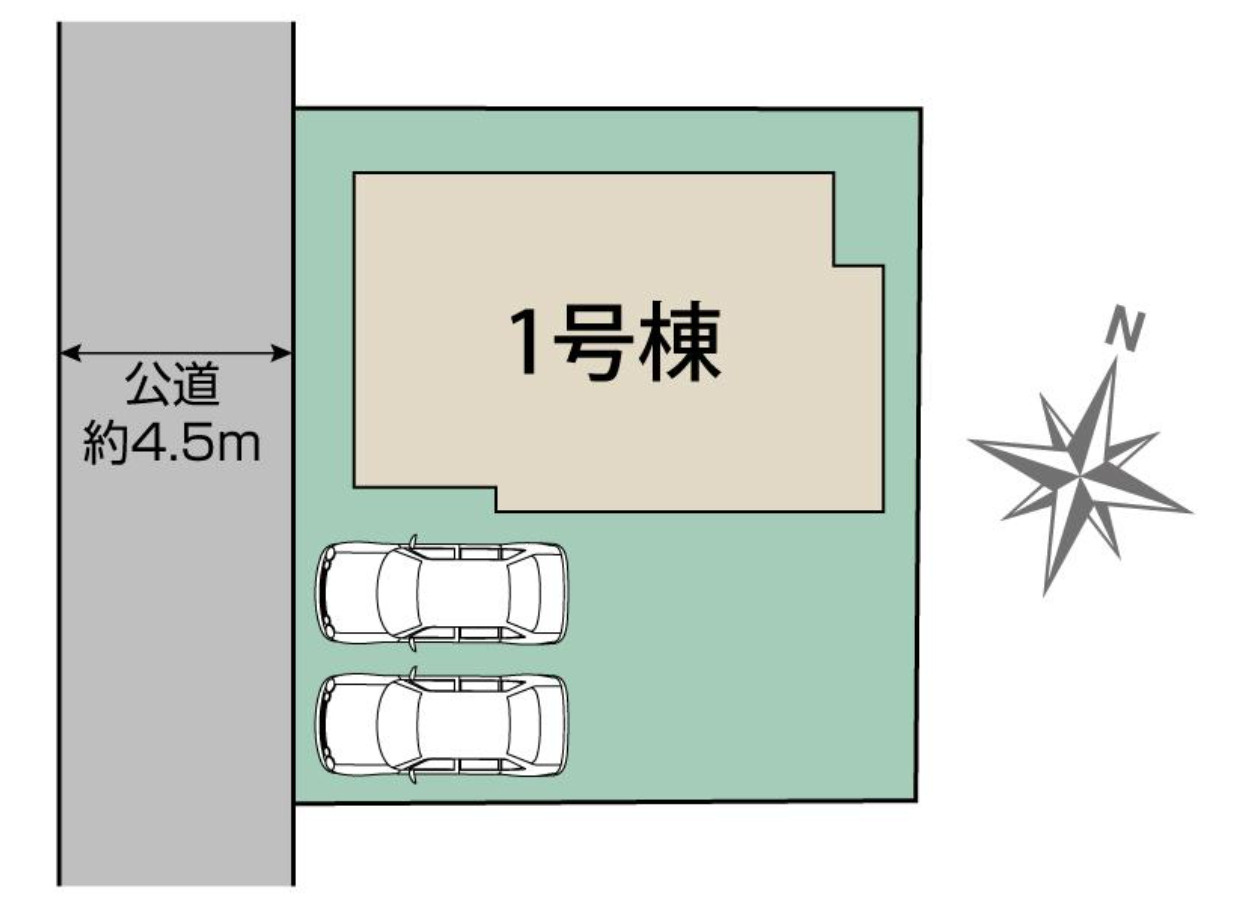 横浜市金沢区六浦東3丁目 新築戸建て【仲介手数料無料】カースペース2台の区画図