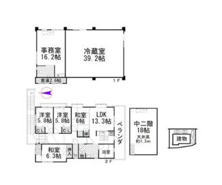 【間取り】 | 岩倉花園町　中古戸建【住居・店舗・事務所・冷蔵庫付】