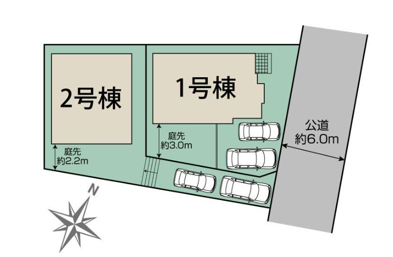 厚木市鳶尾1丁目新築戸建て　2号棟の区画図|区画図「厚木市鳶尾1丁目新築戸建て」