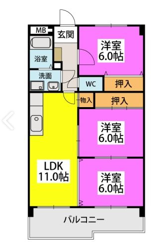 センチュリー中央の間取り