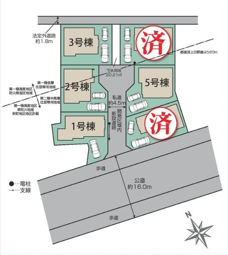 日野市栄町４丁目の新築一戸建の区画図