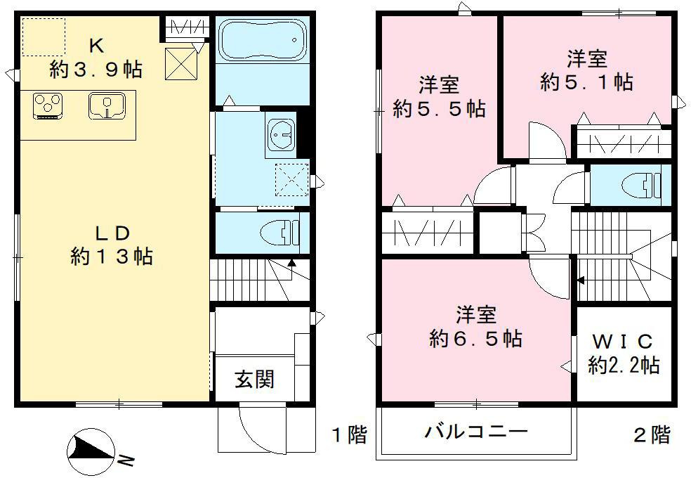 仮称）桶川市上日出谷南戸建　A棟の間取り